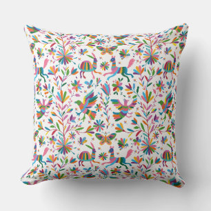 Mexikanska Otomi Stil Bright Mönster Kudde