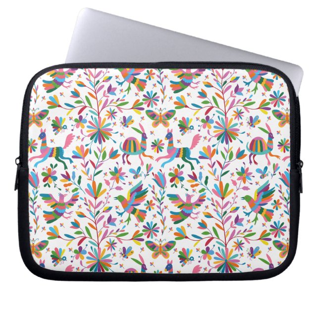 Mexikanska Otomi Stil Bright Mönster Laptop Fodral (Framsidan)