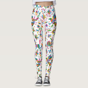 Mexikanska Otomi Stil Bright Mönster Leggings