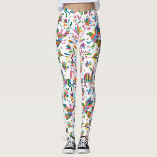 Mexikanska Otomi Stil Bright Mönster Leggings