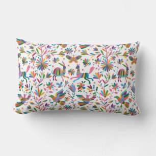 Mexikanska Otomi Stil Bright Mönster Lumbarkudde