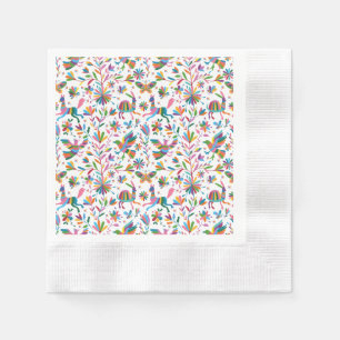 Mexikanska Otomi Stil Bright Mönster Pappersservett