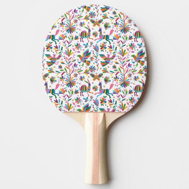 Mexikanska Otomi Stil Bright Mönster Pingisracket (Framsidan)