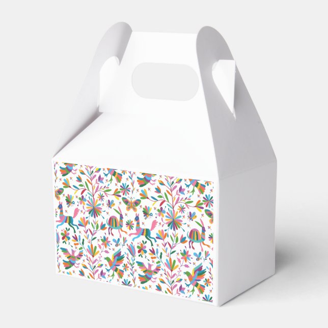Mexikanska Otomi Stil Bright Mönster Presentaskar (Framsidan Sidan)