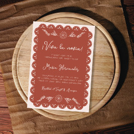 Mexikanska Papel Picado Viva La Novia-Möhippan Inbjudningar