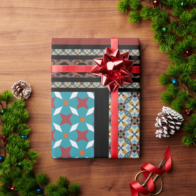 Mexikanska Patchwork Stil 3 Presentpapper (Julgåva)