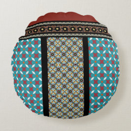 Mexikanska Patchwork Stil 3 Rund Kudde