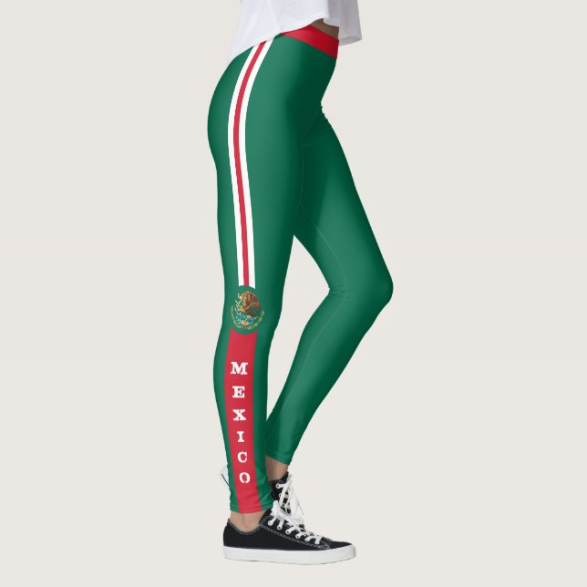 Mexikanska patrioter i Flagga och Mexiko mode/spor Leggings (Höger)