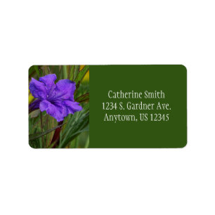 Mexikanska Petunia Flower / Blue Violet & Grönt / Adressetikett