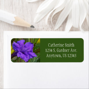 Mexikanska Petunia Flower / Blue Violet & Grönt / Returadress Etikett