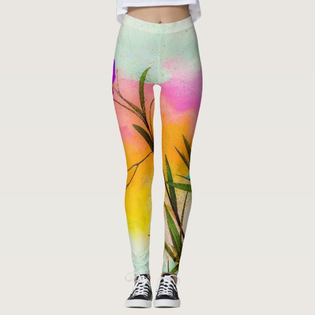 Mexikanska Petunias Kärlek Färg Leggings (Framsida)