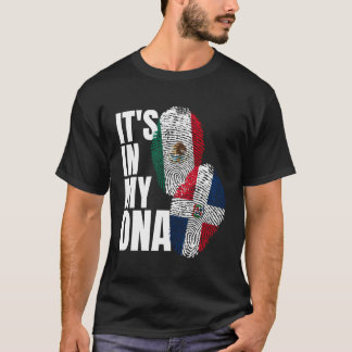 Mexikanska Plus Dominican Dna Flagga Heritage T Shirt