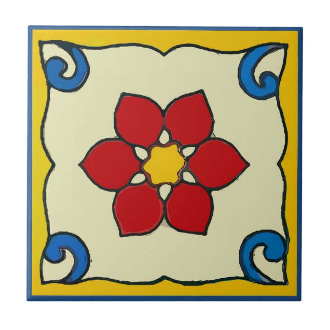 Mexikanska Poinsettia Tile Kakelplatta (Framsidan)