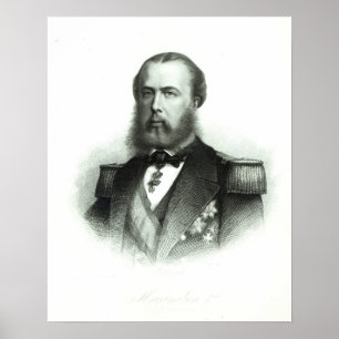 Mexikanska porträtt, Kejsare Maximilian, 1864 Poster
