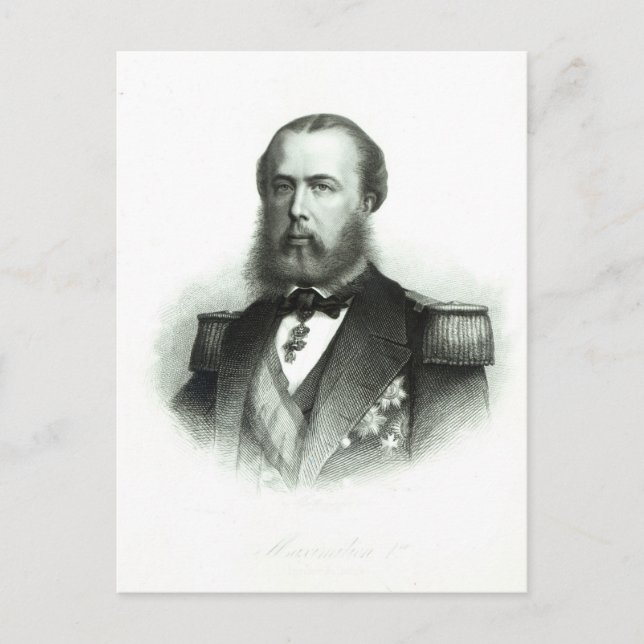 Mexikanska porträtt, Kejsare Maximilian, 1864 Vykort (Framsida)