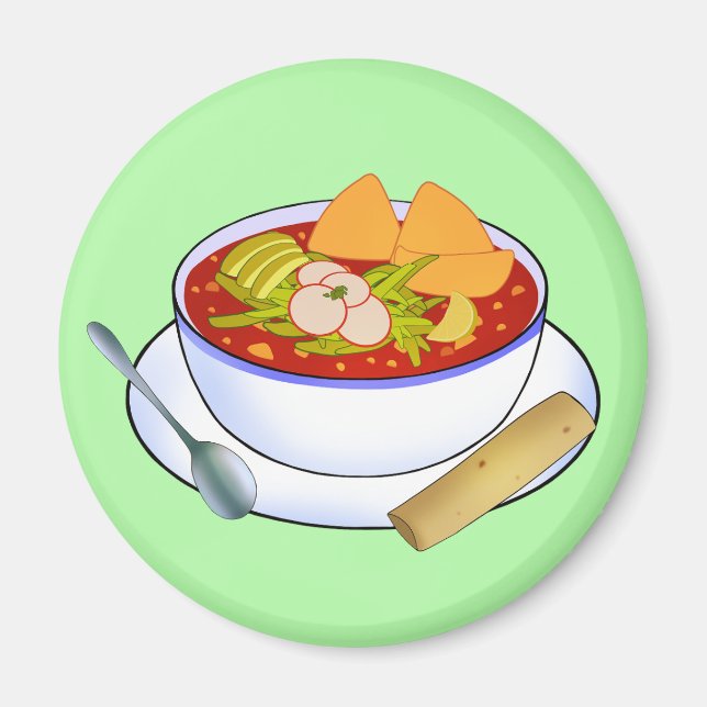 Mexikanska Pozole Rojo De Pollo Magnet (Framsidan)