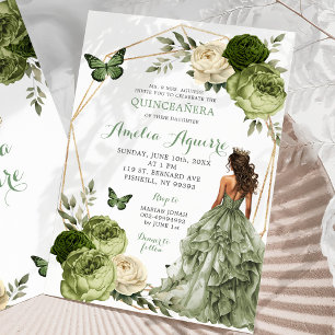 Mexikanska prinsessan Butterfly sage grönt Quincea Inbjudningar
