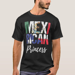 Mexikanska prinsessan Mexiko Flagga Puerto Rico Fl T Shirt