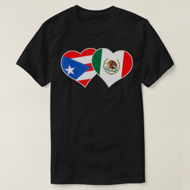Mexikanska Puerto Rican Flagga Mexikanska Mexiko P T Shirt (Design framsida)