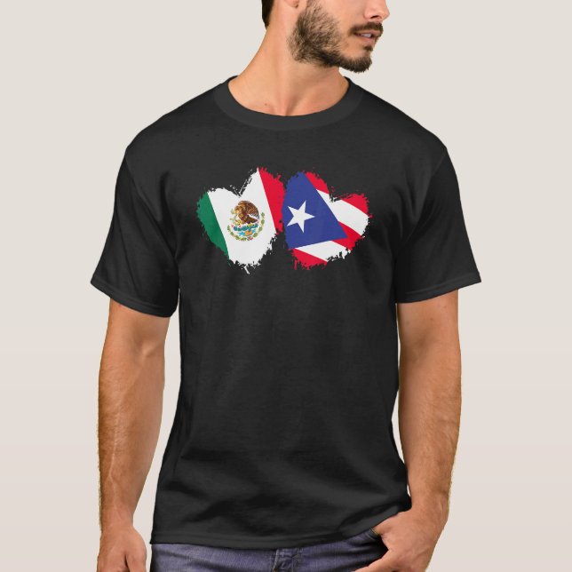 Mexikanska Puerto Rico Flagga Mexican Puerto Rican T Shirt (Framsida)