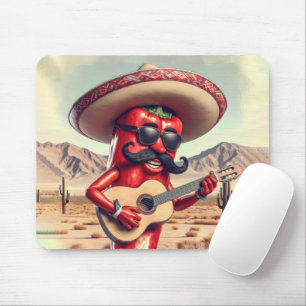 Mexikanska Red Chili Pepper Guitar Player Musmatta