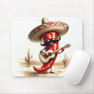 Mexikanska Red Chili Pepper Guitar Player Musmatta