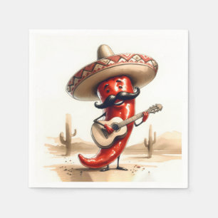 Mexikanska Red Chili Pepper Guitar Player Pappersservett