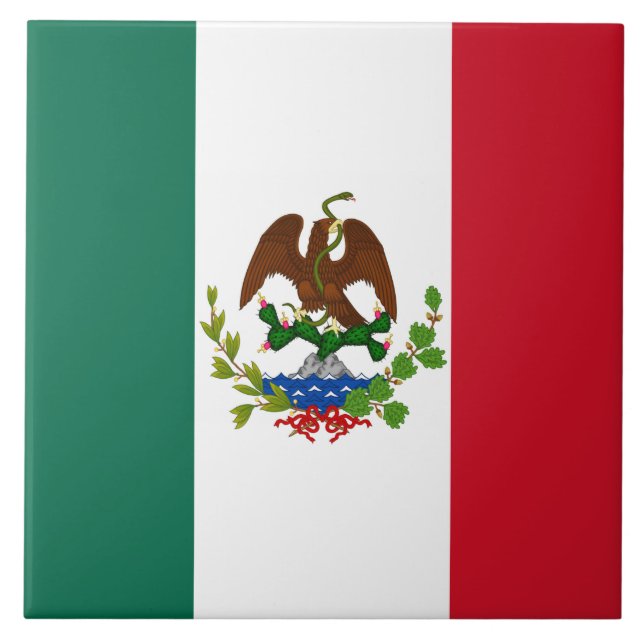 Mexikanska republiken Flagga: 1824-1835, Santa Ann Kakelplatta (Framsidan)
