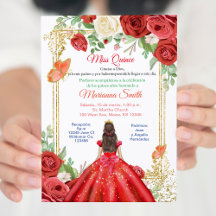 Mexikanska Röd ros Butterfly Princess Quinceanera