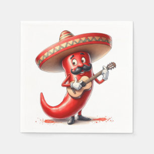 Mexikanska rödchili pepper med Guitar Pappersservett