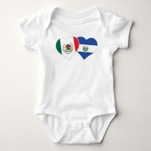 Mexikanska salvadorianska Flagga Heart Mexiko El S T Shirt
