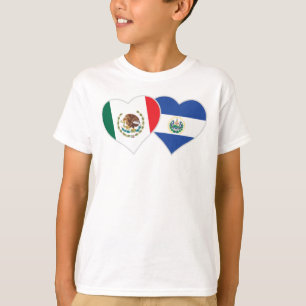 Mexikanska salvadorianska Flagga Heart Mexiko El S T Shirt