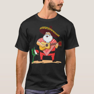 Mexikanska Santa Sombrero Mustache jul T Shirt