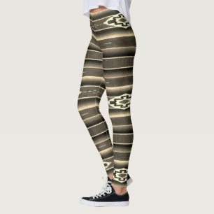 Mexikanska Sarape Mönster i Sepia Leggings