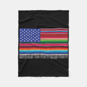 Mexikanska serberna USA flagga Cinco de Mayo för Fleecefilt