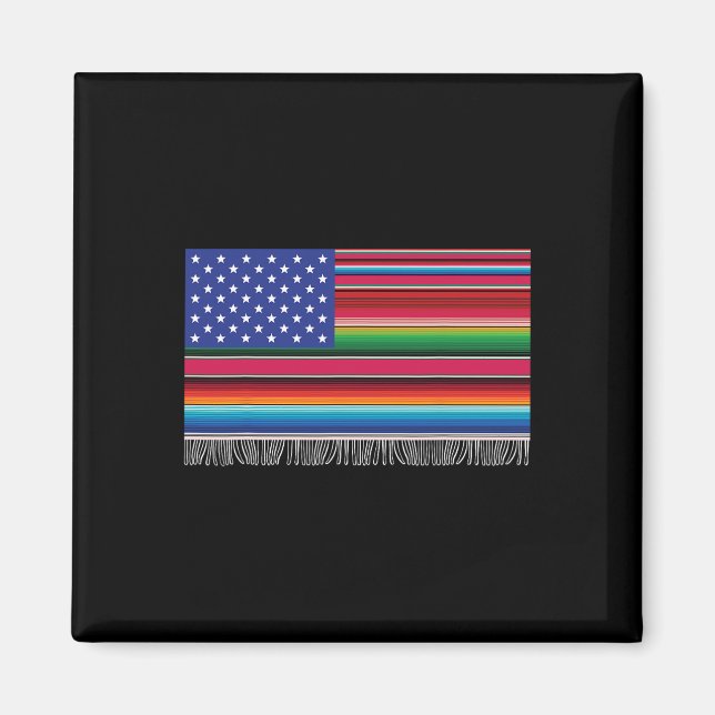 Mexikanska serberna USA flagga Cinco de Mayo för Magnet (Framsidan)