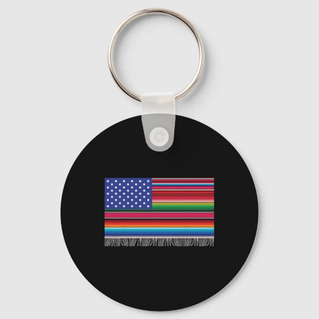 Mexikanska serberna USA flagga Cinco de Mayo för Nyckelring (Framsida)