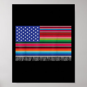 Mexikanska serberna USA flagga Cinco de Mayo för Poster