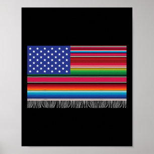 Mexikanska serberna USA flagga Cinco de Mayo för Poster