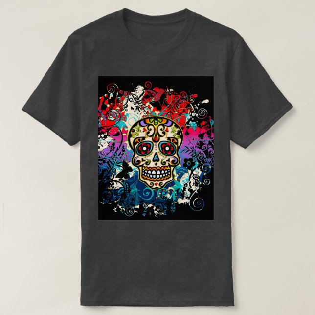 Mexikanska skalsockret Skull Day of the dead Dias  T Shirt (Design framsida)