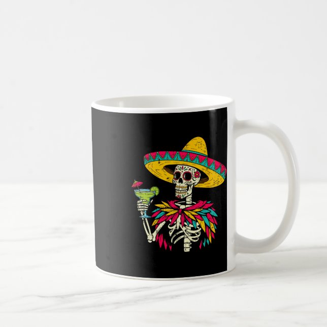 Mexikanska Skeleton Sombrero Cinco De Mayo Mexican Kaffemugg (Höger)
