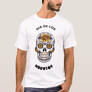 Mexikanska Skull Dia de los Muertos Halloween T Shirt