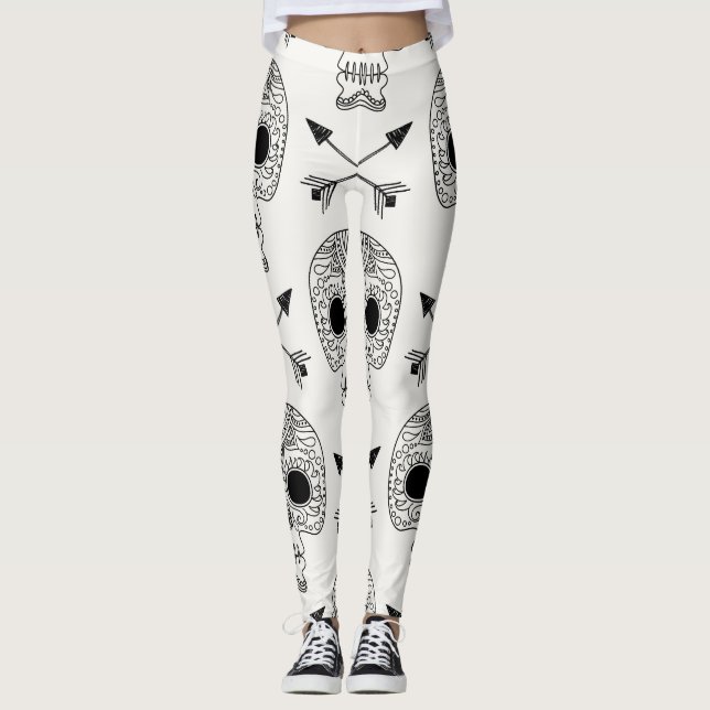 Mexikanska Skulldagen Leggings (Framsida)