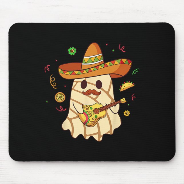 Mexikanska Spooky Ghost Play Guitar Conchas Pan Du Musmatta (Framsidan)