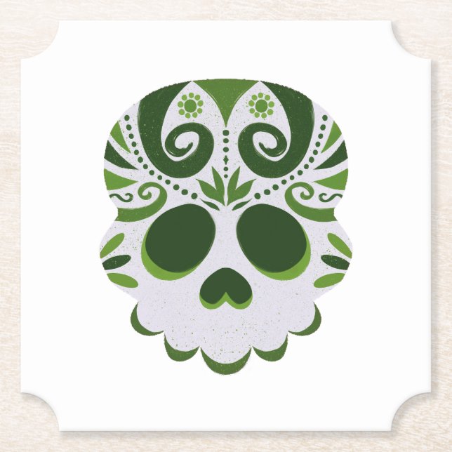 Mexikanska Spooky Skull Underlägg Papper (Framsida)