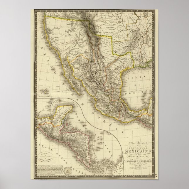 Mexikanska Stater, Centralamerika Poster (Framsidan)