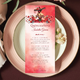 Mexikanska Stil Quinceañera Red Meny