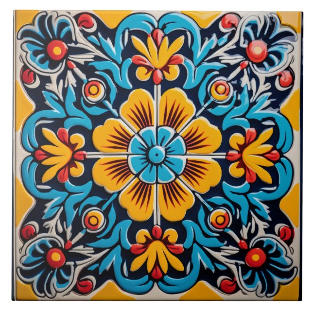 Mexikanska stil temat mönster kakelplatta (Framsidan)