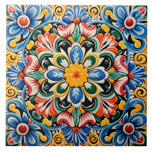 Mexikanska stil temat mönster kakelplatta (Framsidan)