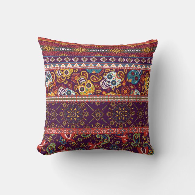 Mexikanska stil, traditionell struktur, lapptäcke kudde (Framsida)
